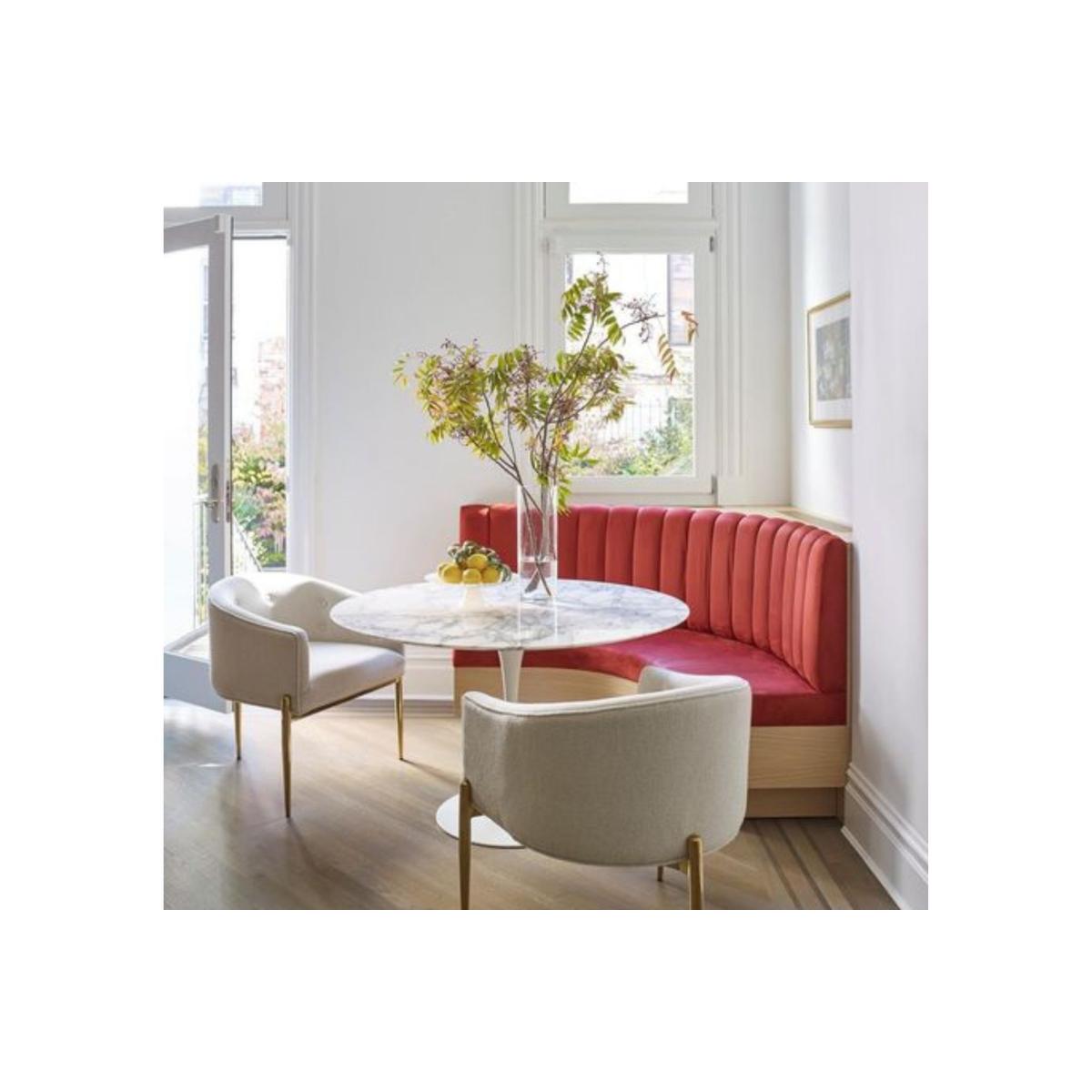 Tulip Marble Fixed Dining Table, White – image 10