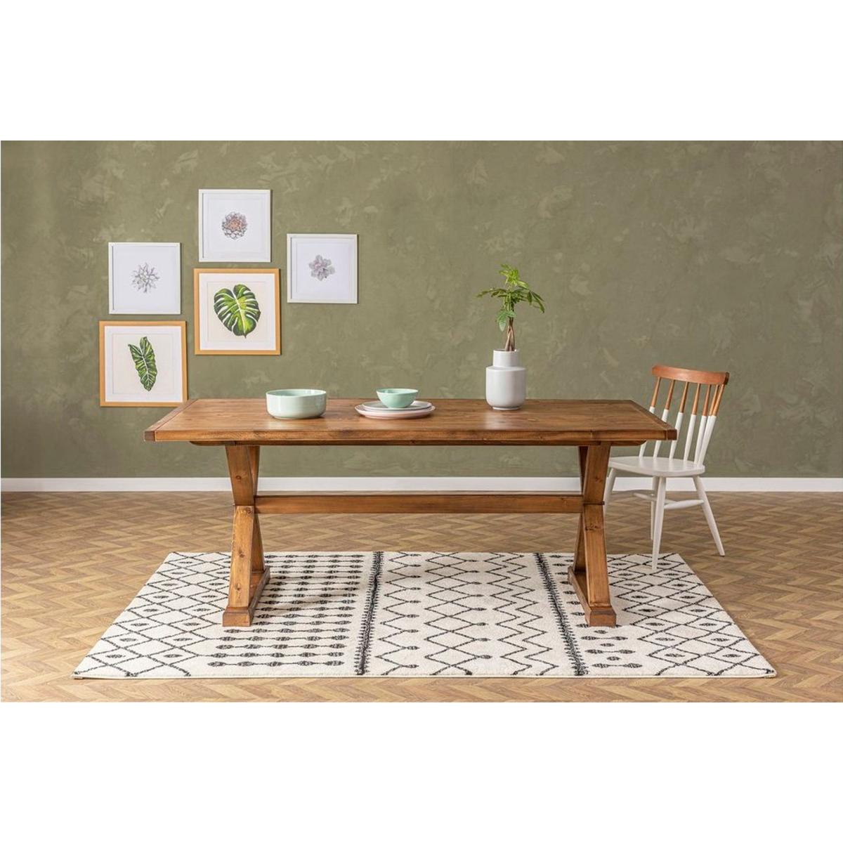 Matis 6-8 Seat Fixed Dining Table, Dark Wood – image 2