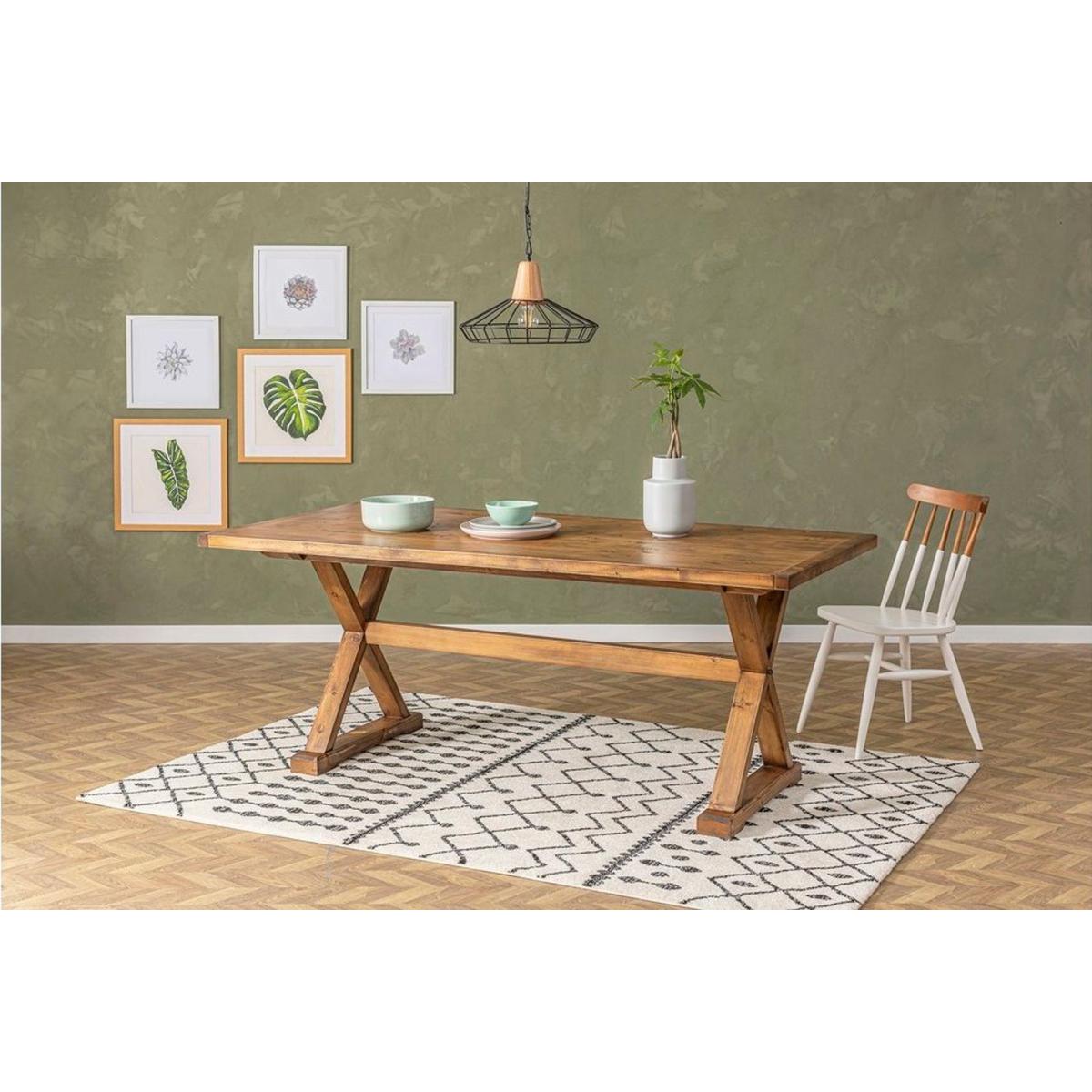 Matis 6-8 Seat Fixed Dining Table, Dark Wood – image 3