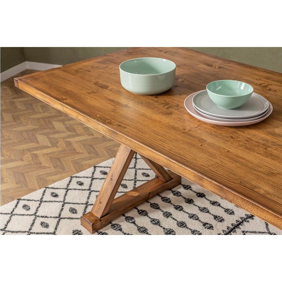 Matis 6-8 Seat Fixed Dining Table, Dark Wood – image 4
