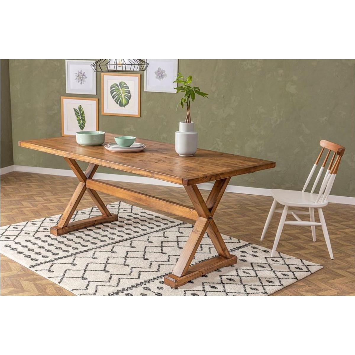 Matis 6-8 Seat Fixed Dining Table, Dark Wood – image 8