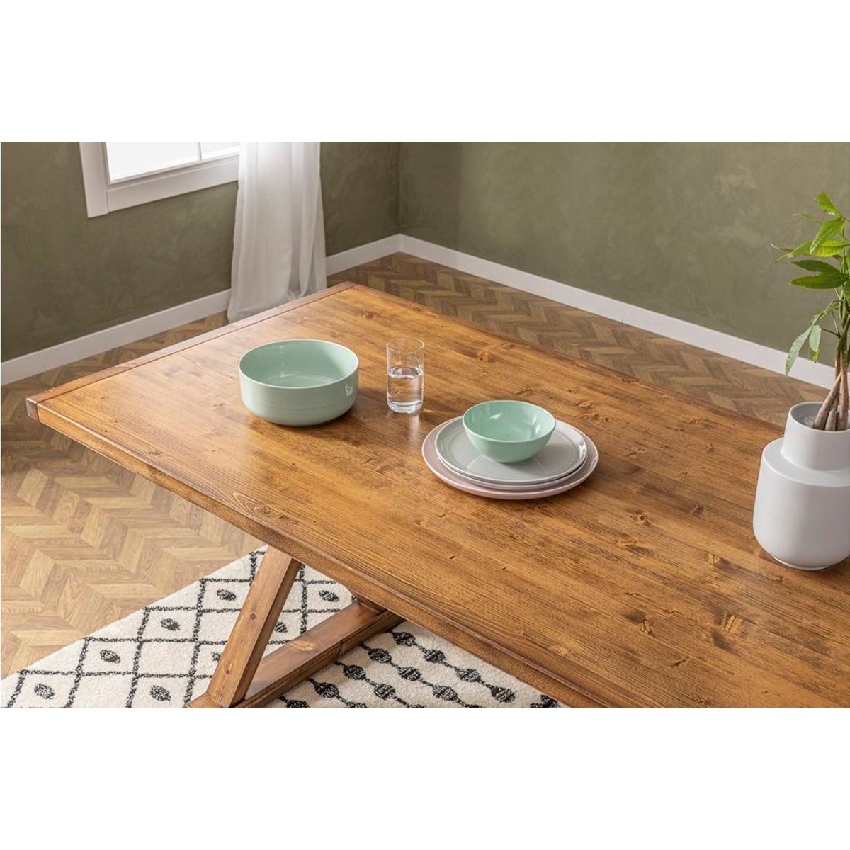 Matis 6-8 Seat Fixed Dining Table, Dark Wood – image 9