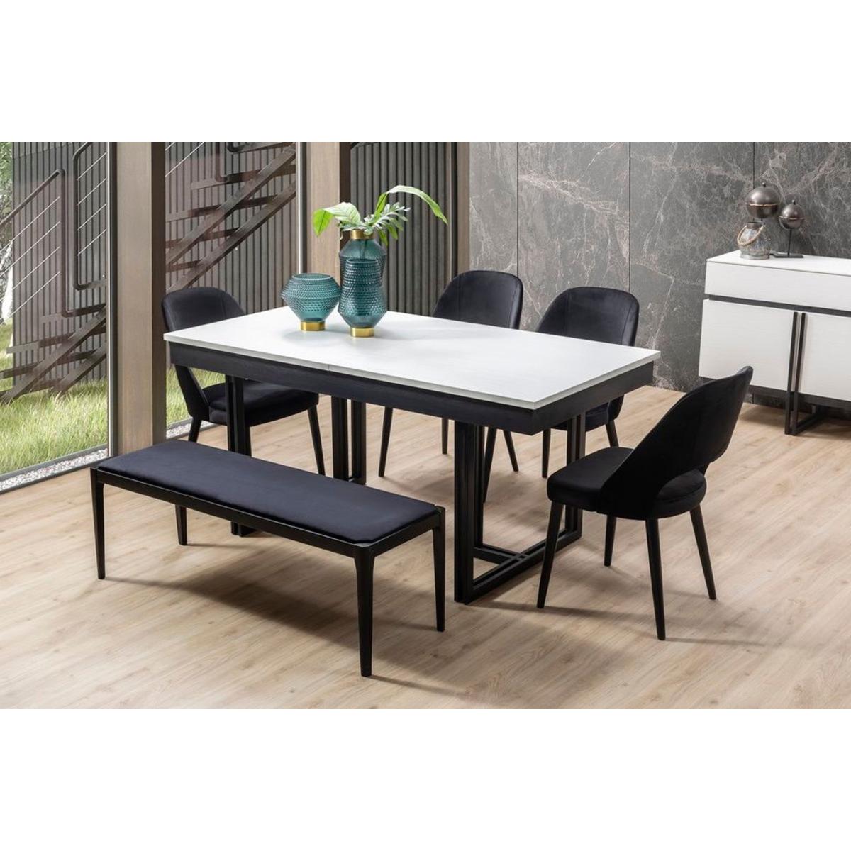 Line Extendable Dining Table, White – image 1