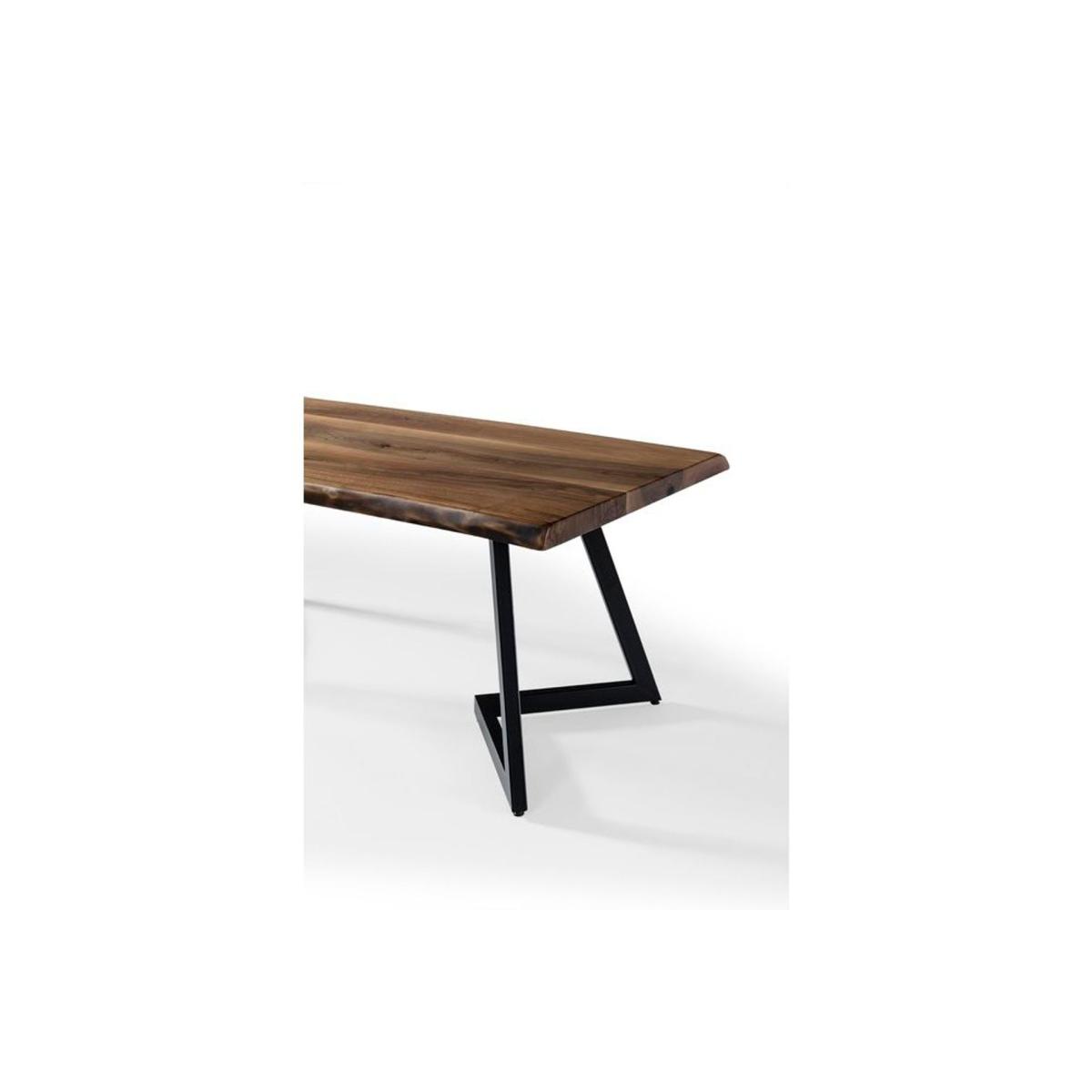 Space 4-6 Seat Fixed Dining Table, Dark Wood & Black – image 3