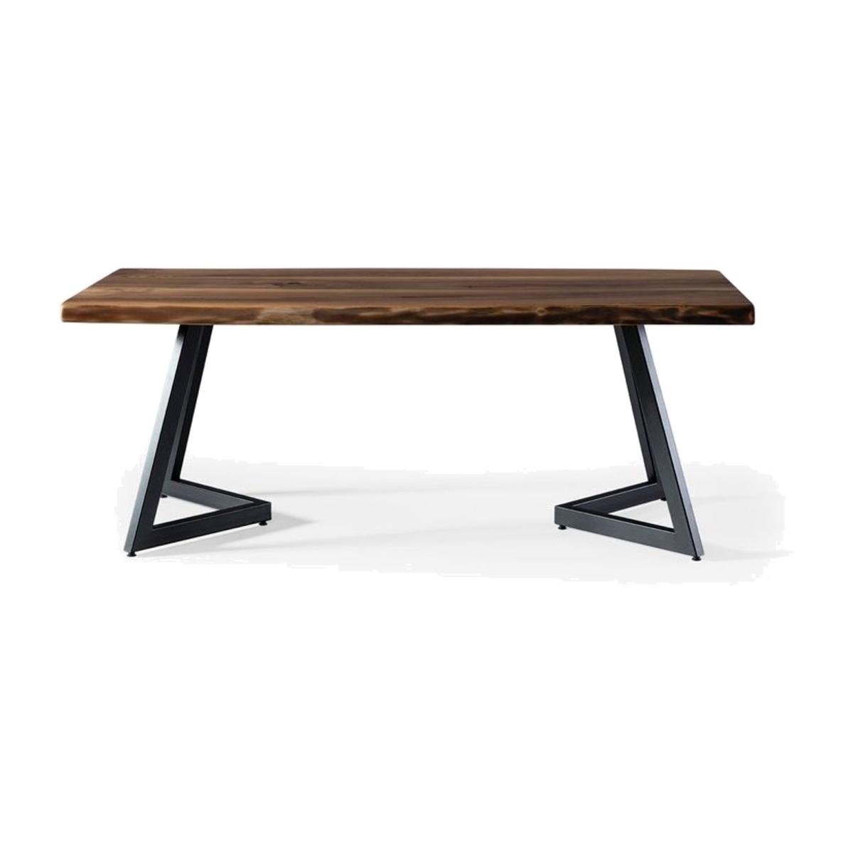 Space 4-6 Seat Fixed Dining Table, Dark Wood & Black – image 1