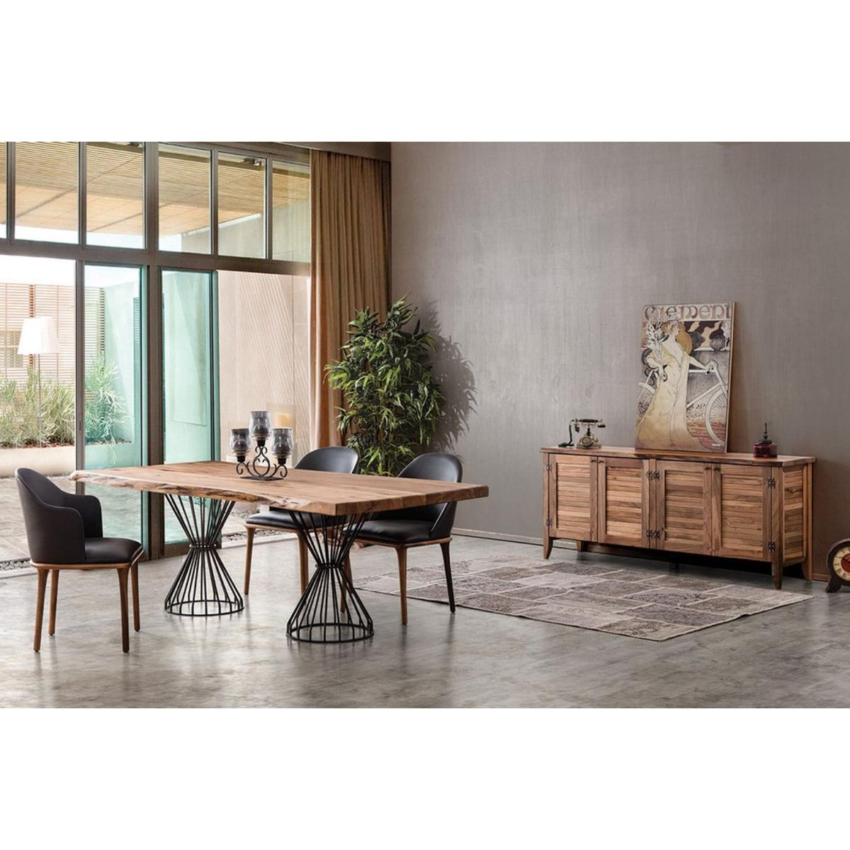 Sneem 6-8 Seat Fixed Dining Table, Walnut – image 1