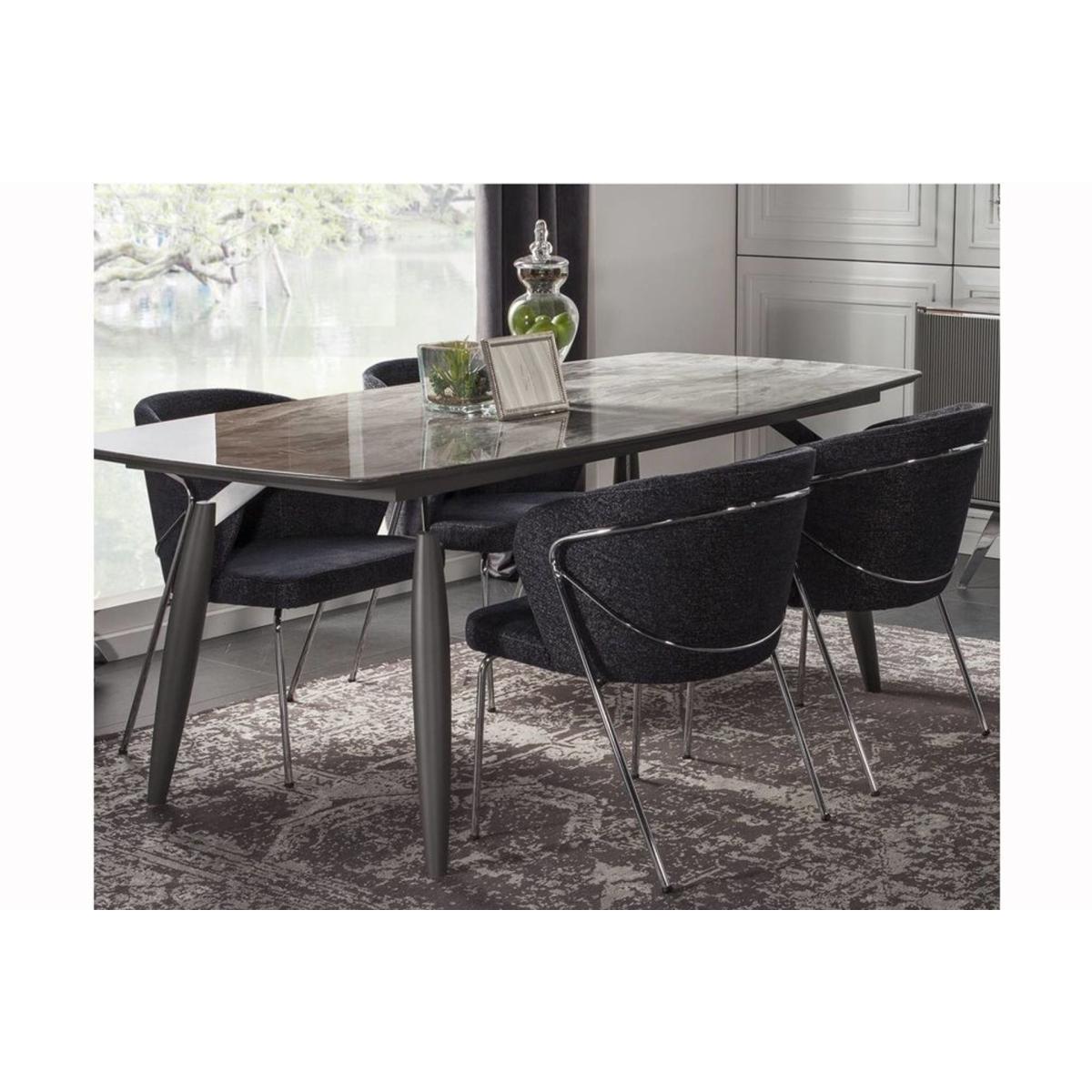 Berlin 6 Seat Fixed Dining Table, Grey – image 2