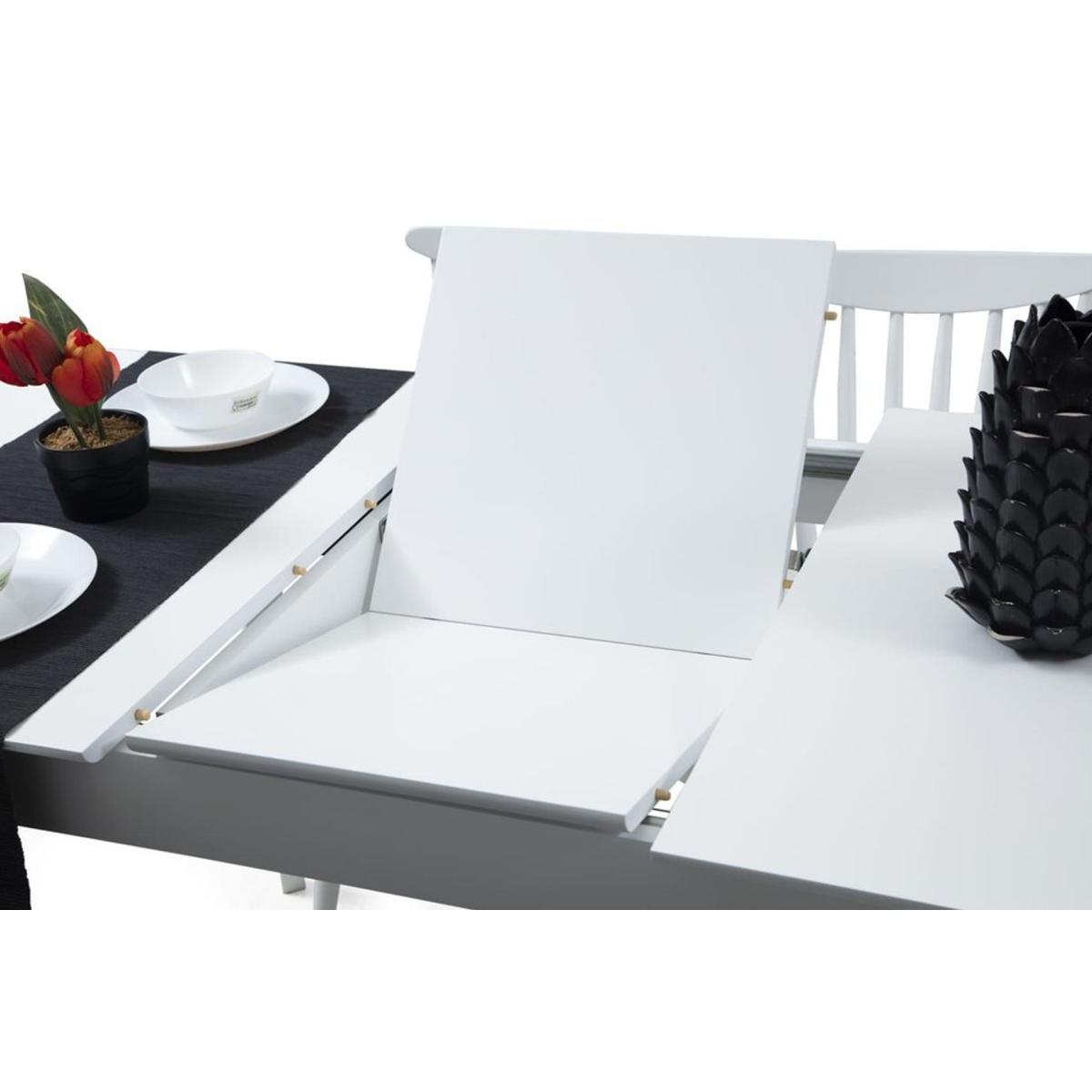 Solo 4 - 6 Seat Extendable Dining Table, White – image 2
