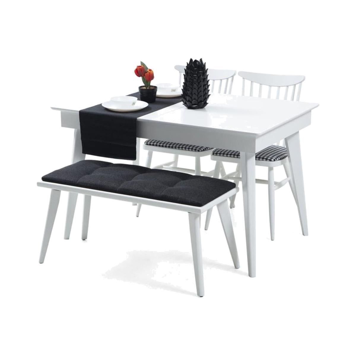 Solo 4 - 6 Seat Extendable Dining Table, White – image 1
