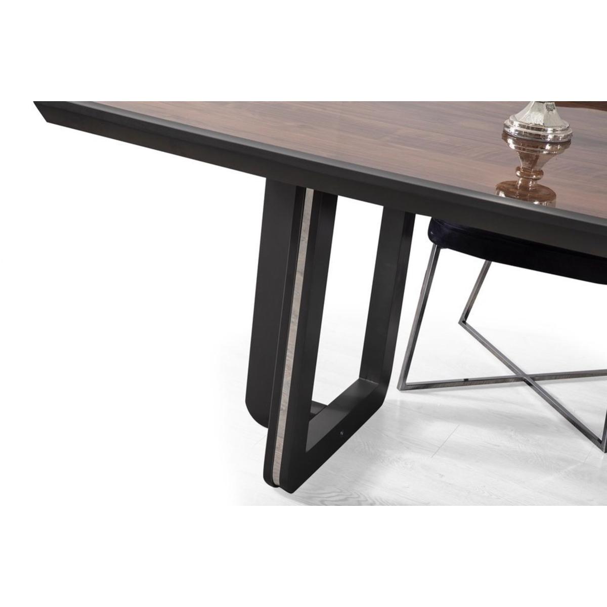 Pars 6-8 Seat Fixed Dining Table, Dark Wood & Grey – image 6