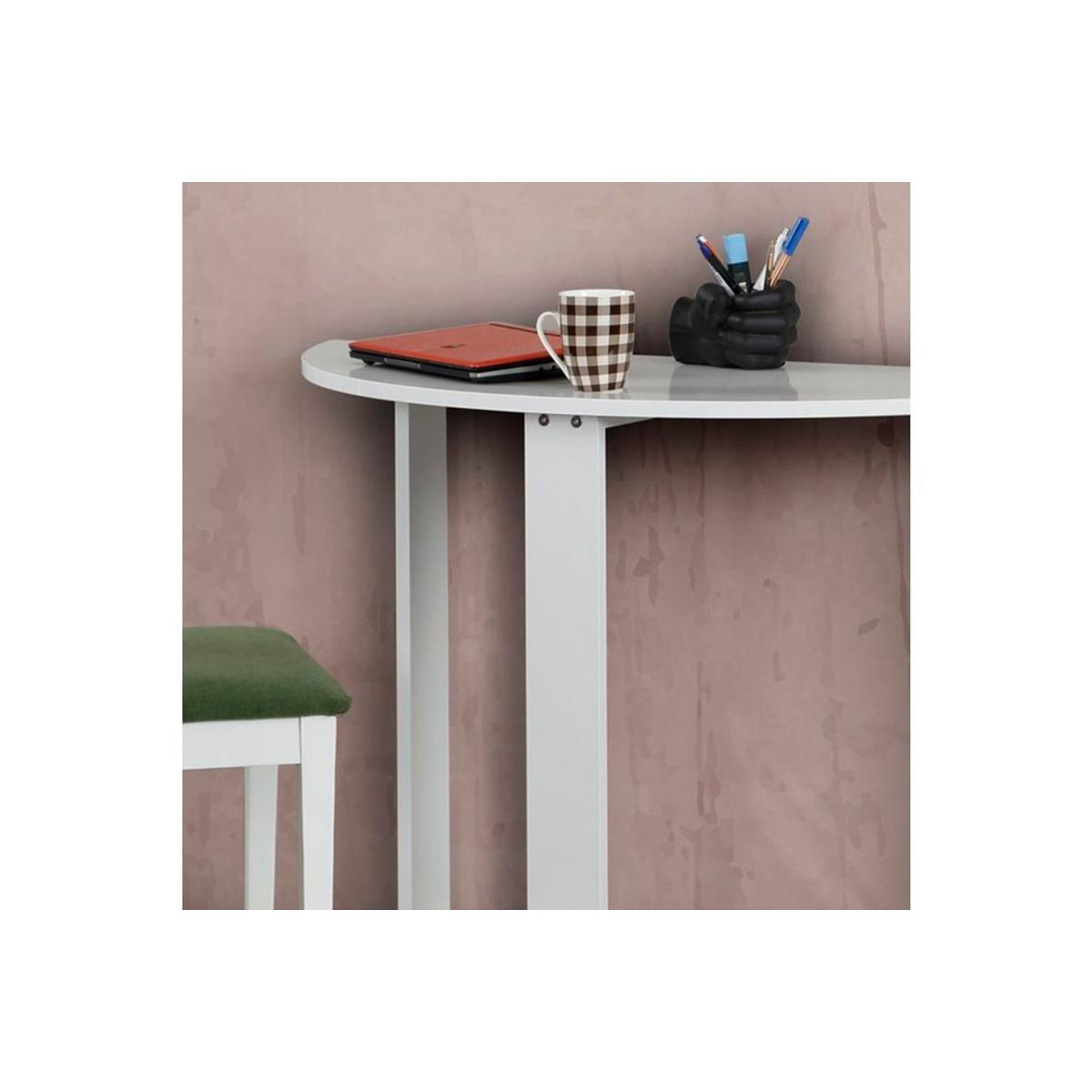 Pasific 1-2 Seat Middle Fixed Dining Table, White (High Gloss) – image 4