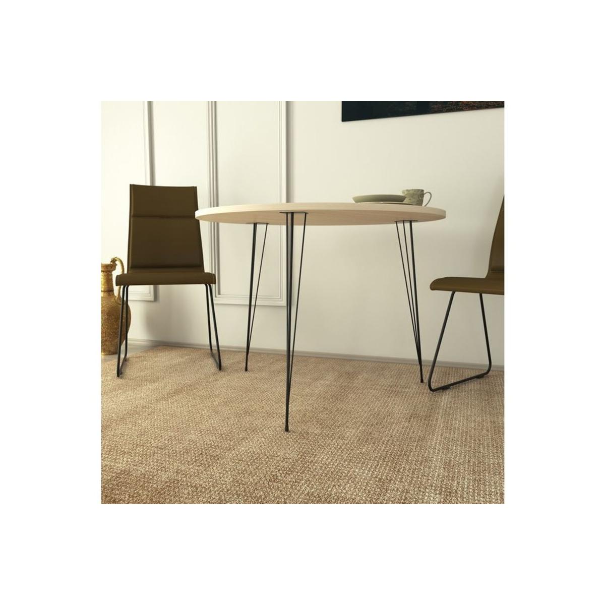 Pasific 2-4 Seat Fixed Dining Table, Light Wood & Black – image 3
