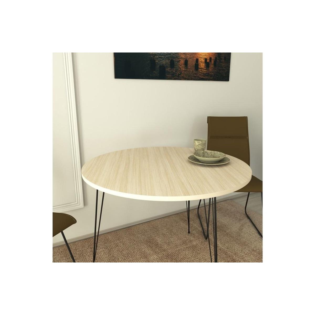 Pasific 2-4 Seat Fixed Dining Table, Light Wood & Black – image 4