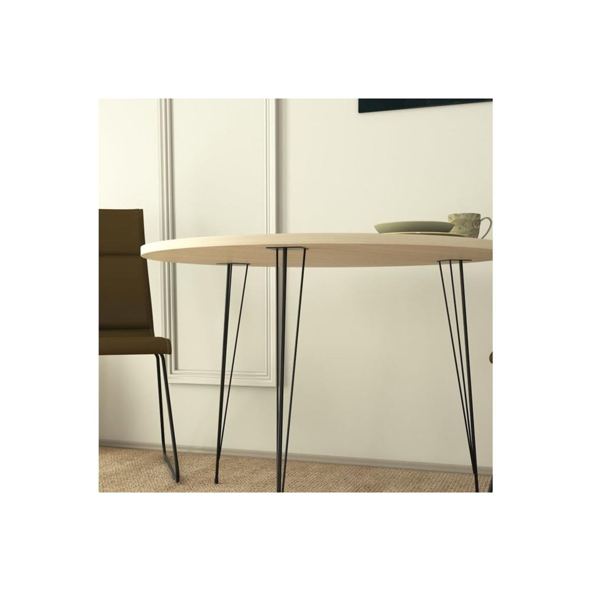 Pasific 2-4 Seat Fixed Dining Table, Light Wood & Black – image 5