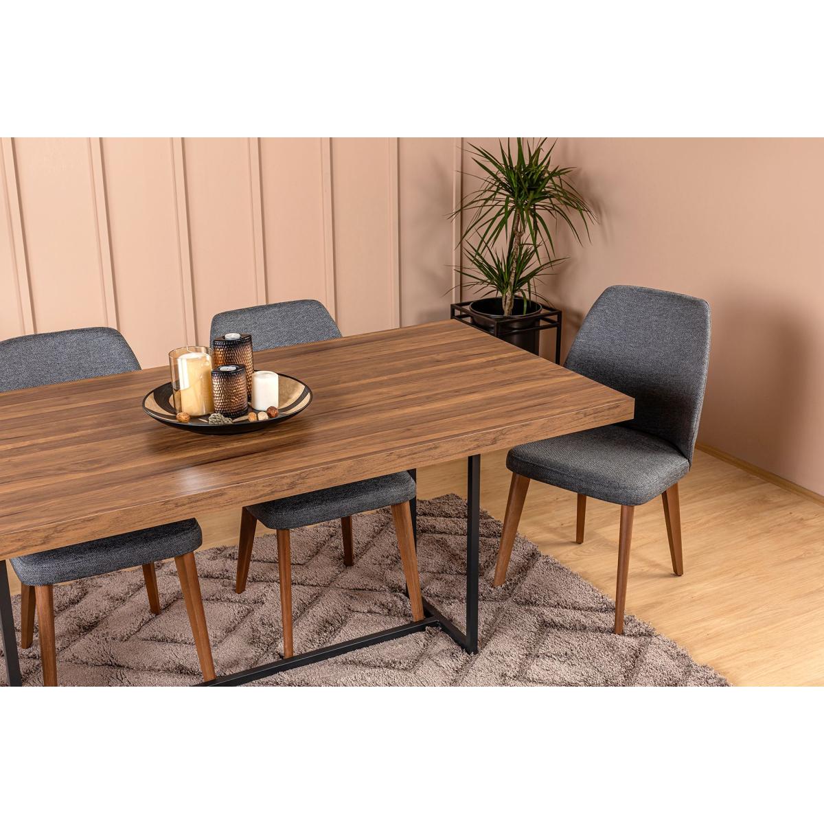 Pandora 6-10 Seat Fixed Dining Table, Walnut – image 3