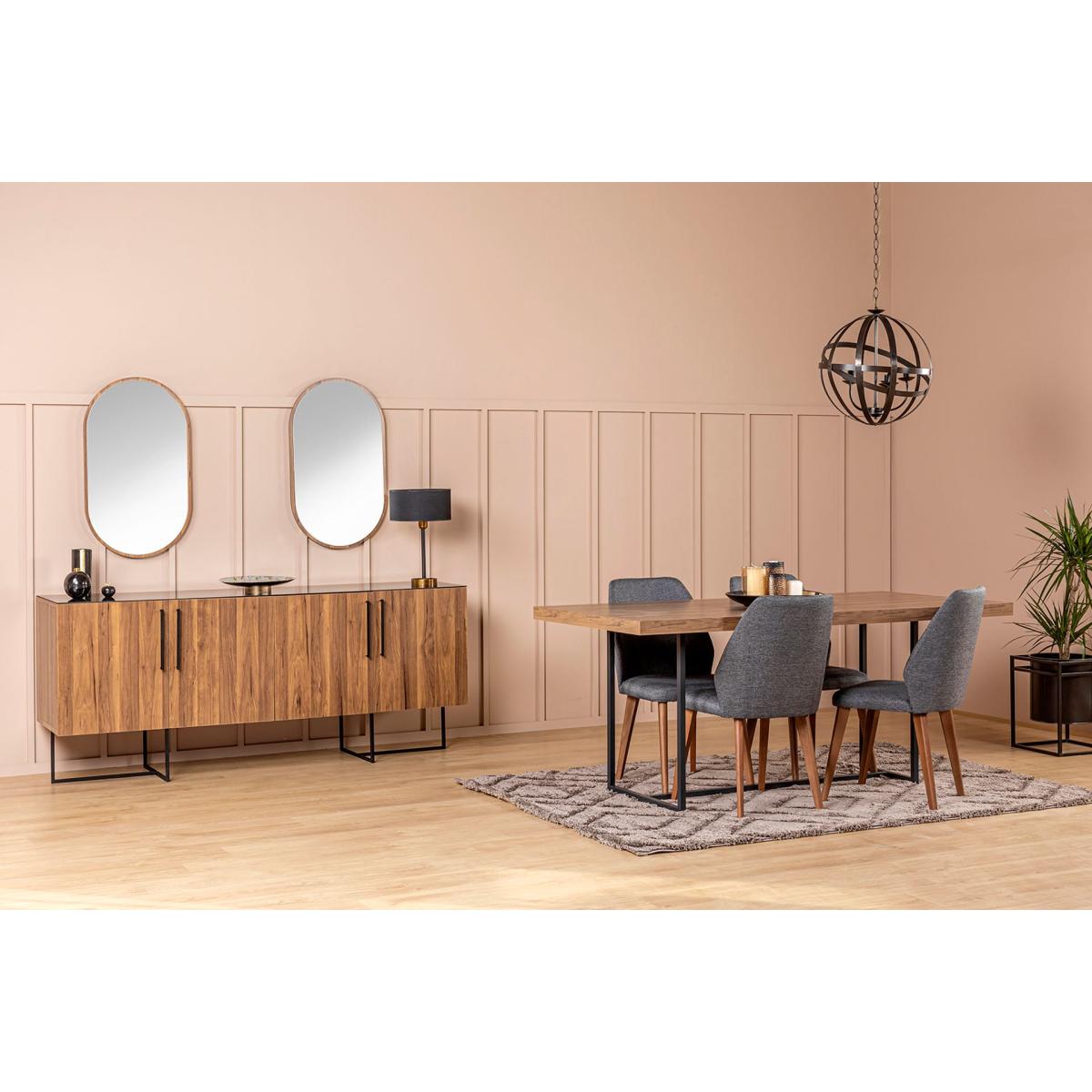 Pandora 6-10 Seat Fixed Dining Table, Walnut – image 4