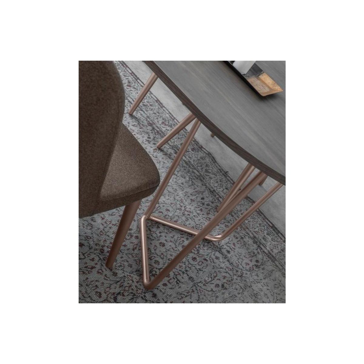 Etna 4-6 Seat Fixed Dining Table, Dark Wood & Chrome – image 3