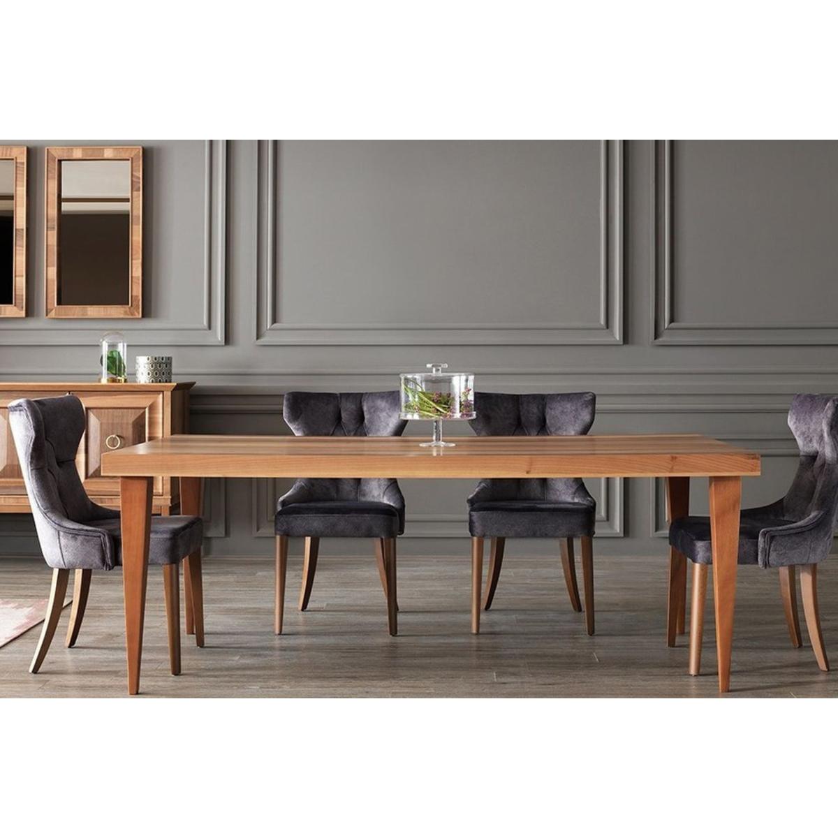 Nepal 6-8 Seat Fixed Dining Table, Dark Wood