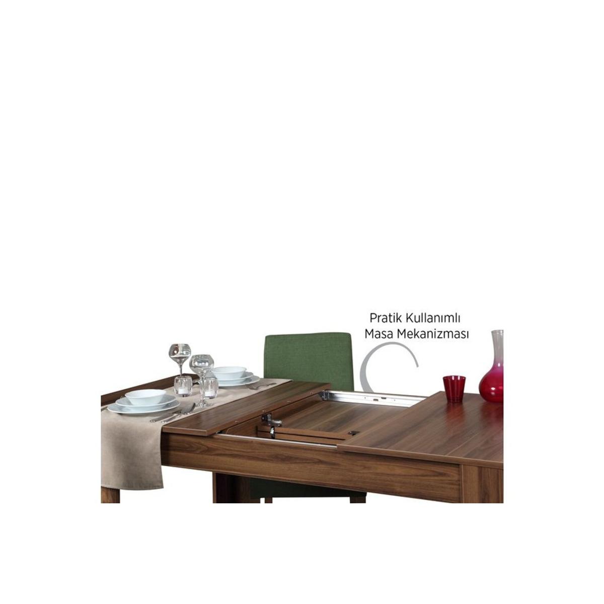 Oblo 4-6 Seat Extendable Dining Table,  Dark Wood – image 3