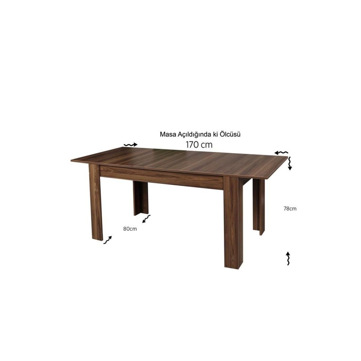 Oblo 4-6 Seat Extendable Dining Table,  Dark Wood – image 4