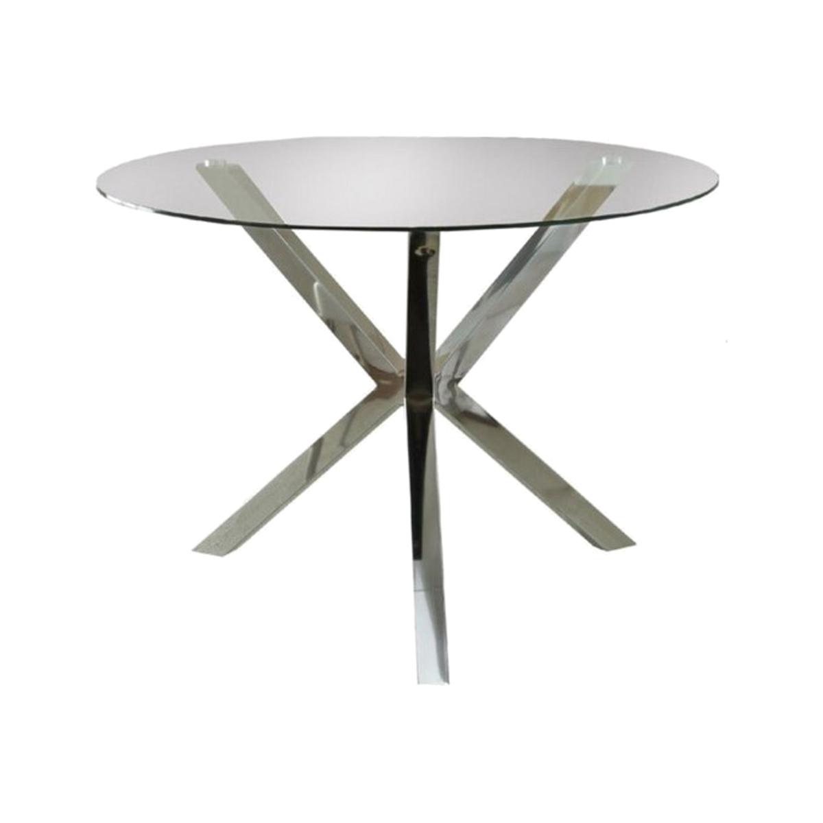 Perla 4 Seat Fixed Dining Table, Silver – image 1