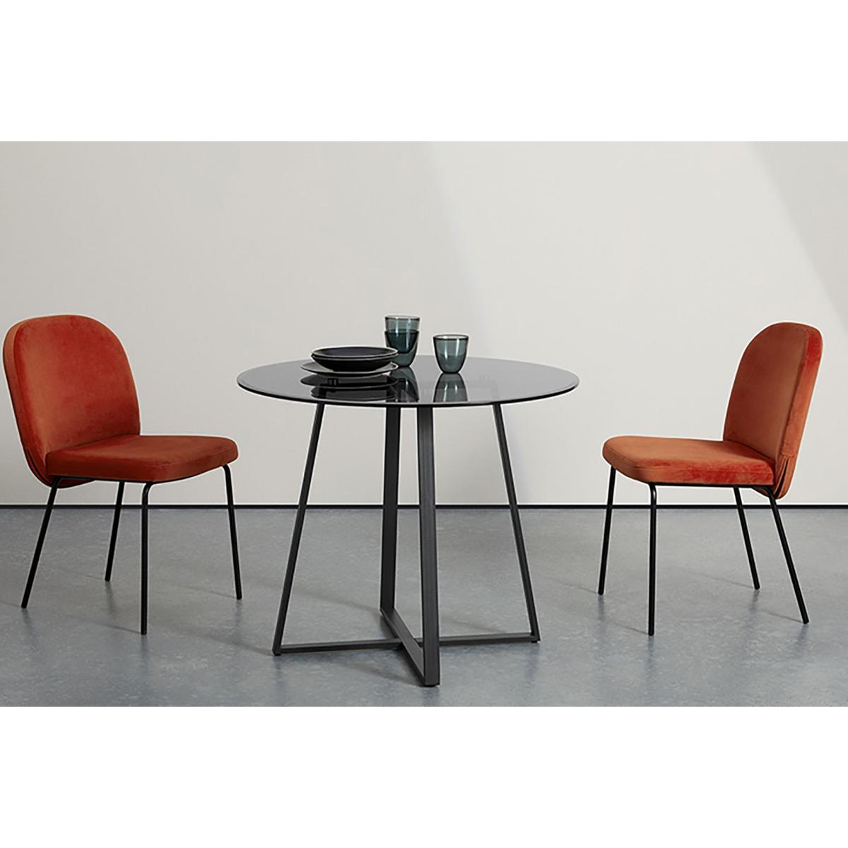 Oti 2-4 Seat Fixed Dining Table, Grey & Black – image 2