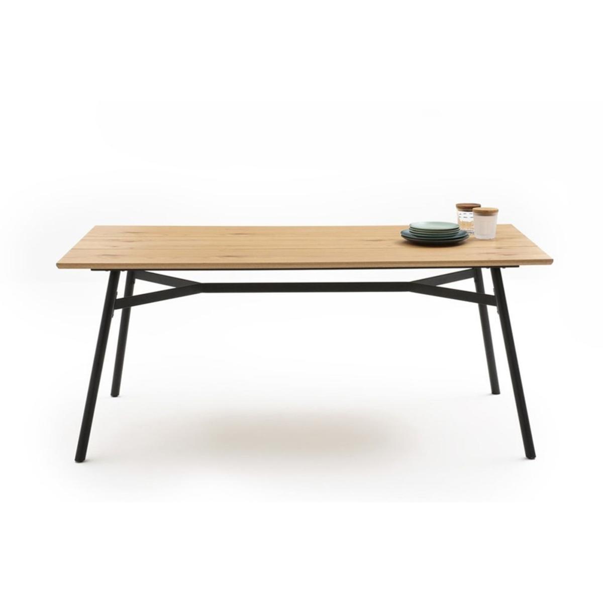 Blid 4-6 Seater Dining Table, Light Wood & Black – image 2