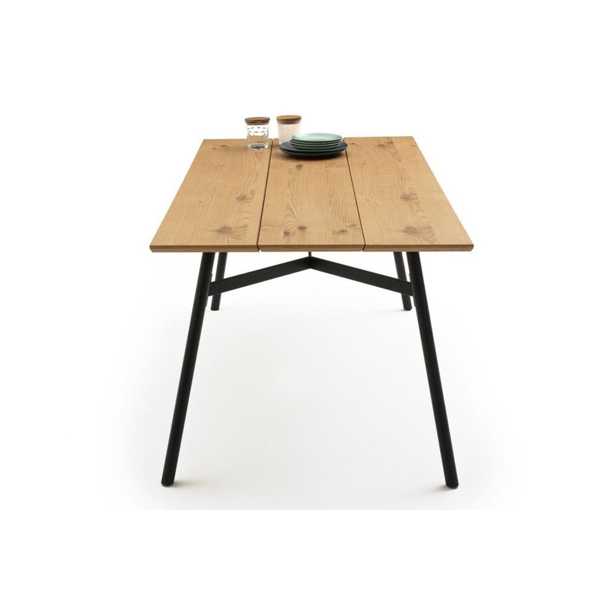 Blid 4-6 Seater Dining Table, Light Wood & Black – image 3