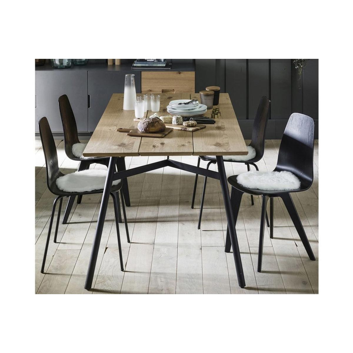 Blid 4-6 Seater Dining Table, Light Wood & Black – image 4