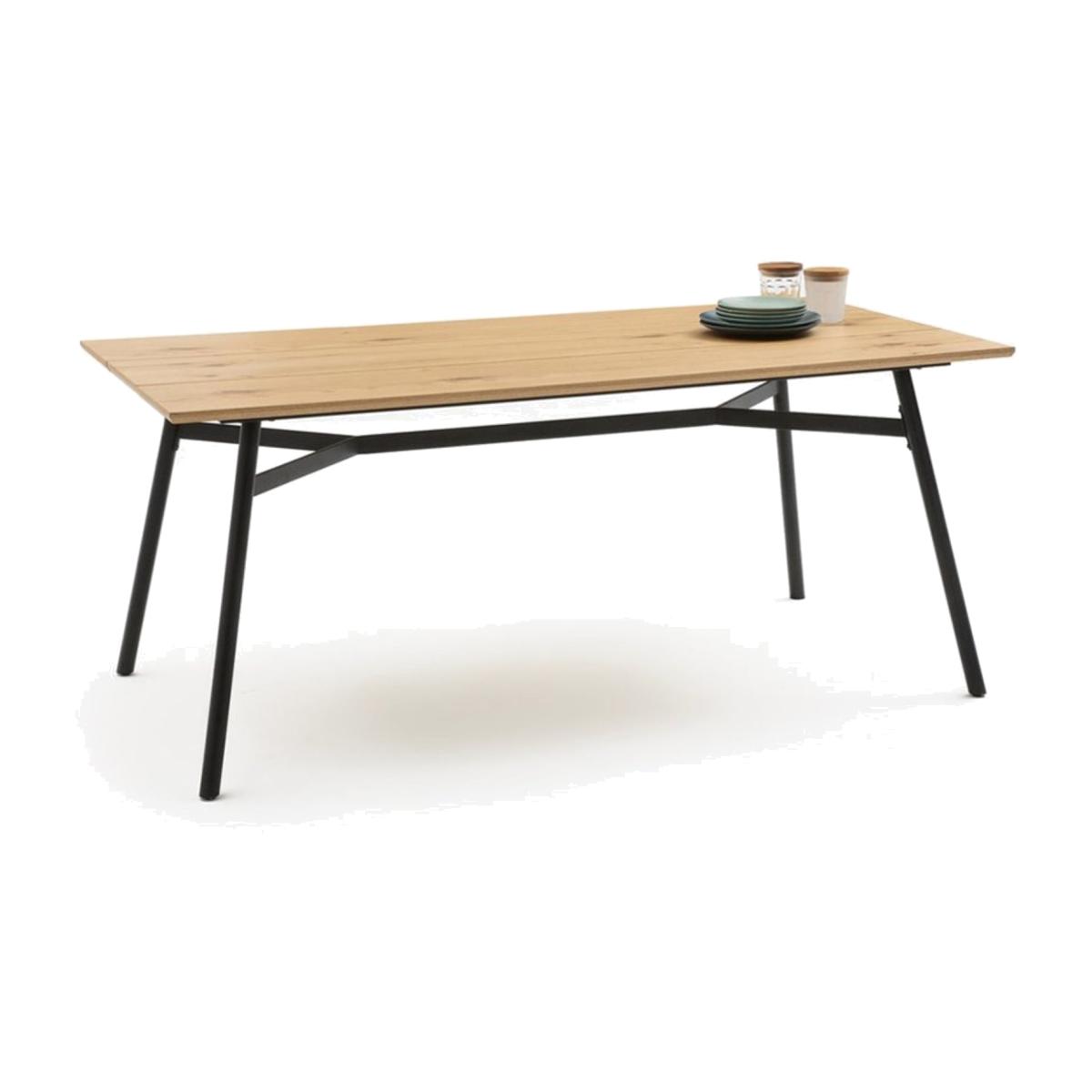 Blid 4-6 Seater Dining Table, Light Wood & Black – image 1