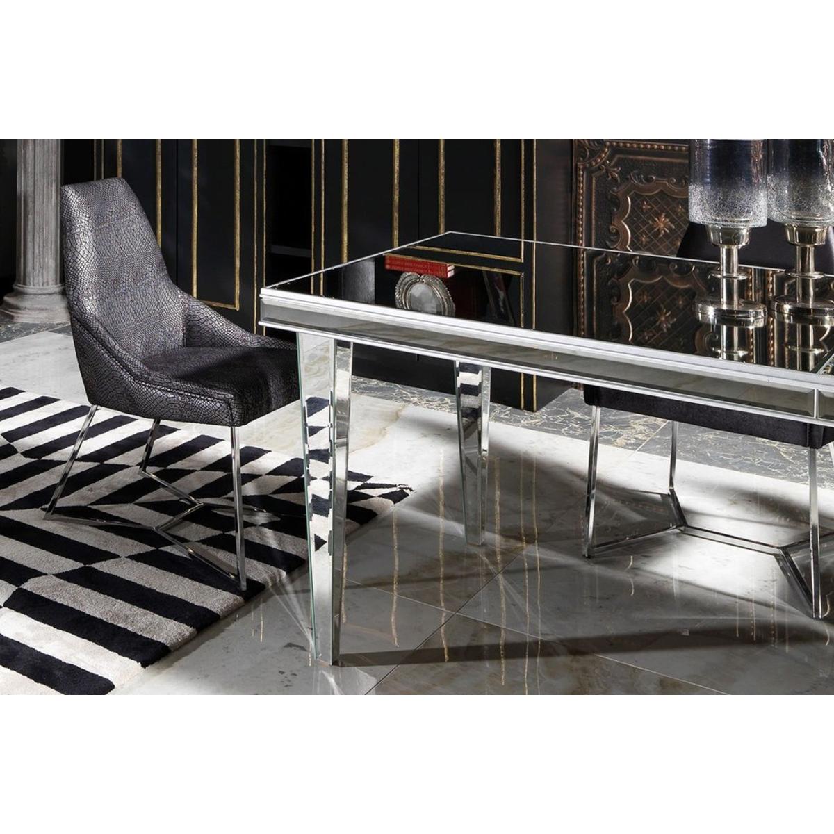 Cybele 6-8 Seat Fixed Dining Table, Black Silver – image 3
