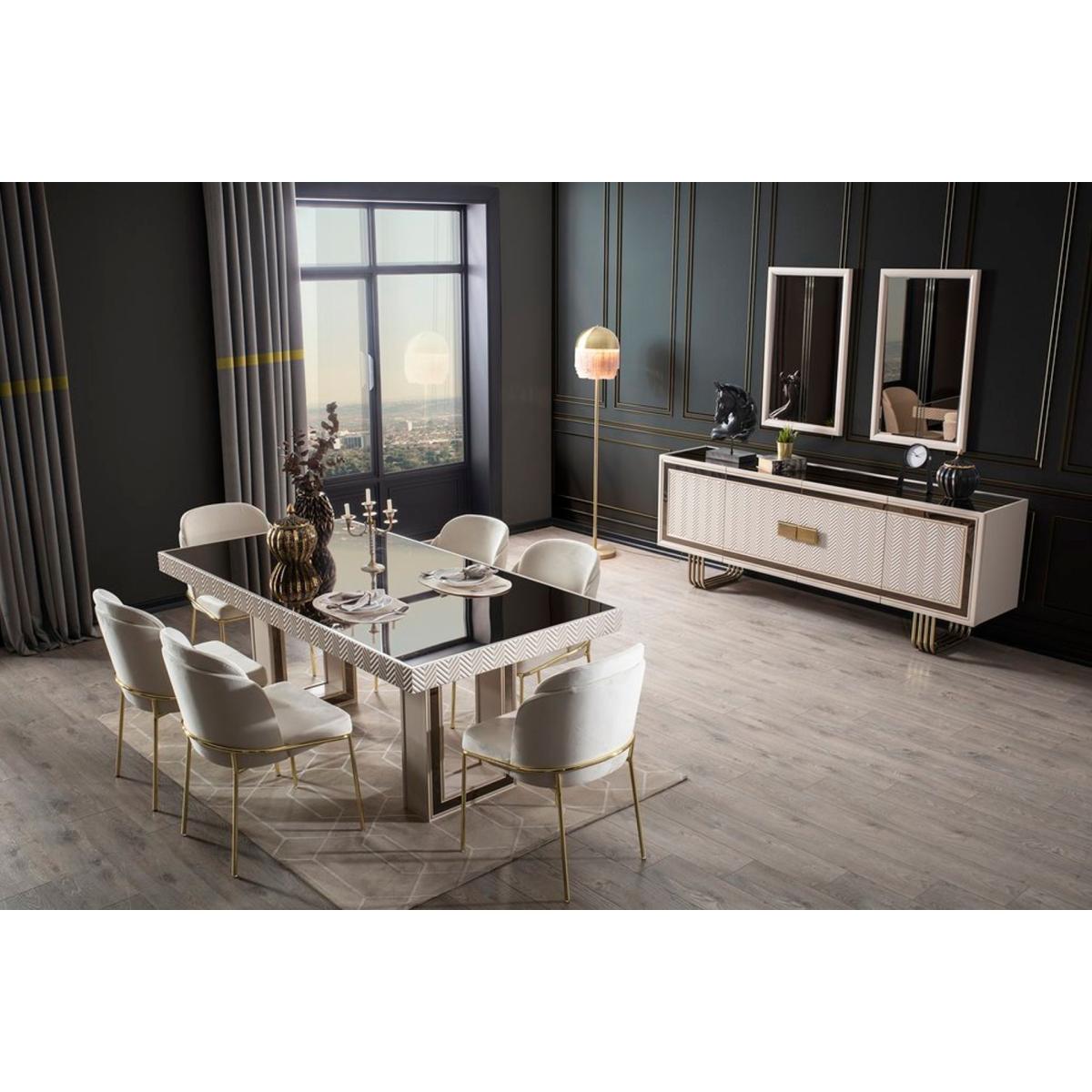 Mono 6-8 Seat Fixed Dining Table, Cream – image 2