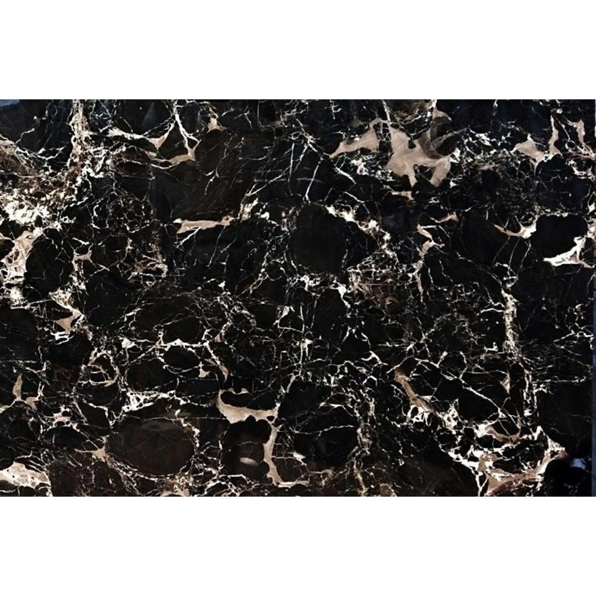 Navis 6-8 Seat Marble Fixed Dining Table, Black & Black (High Gloss) – image 2