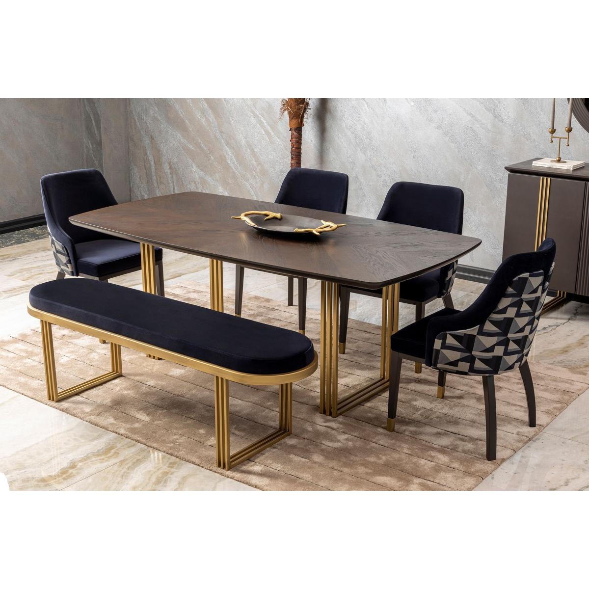 Madrid Fixed Dining Table, Dark Wood – image 2