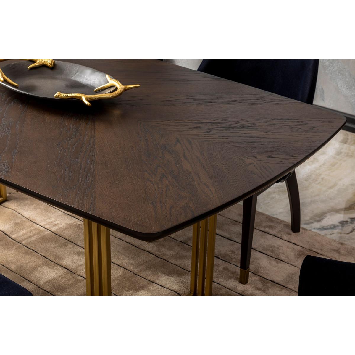 Madrid Fixed Dining Table, Dark Wood – image 3