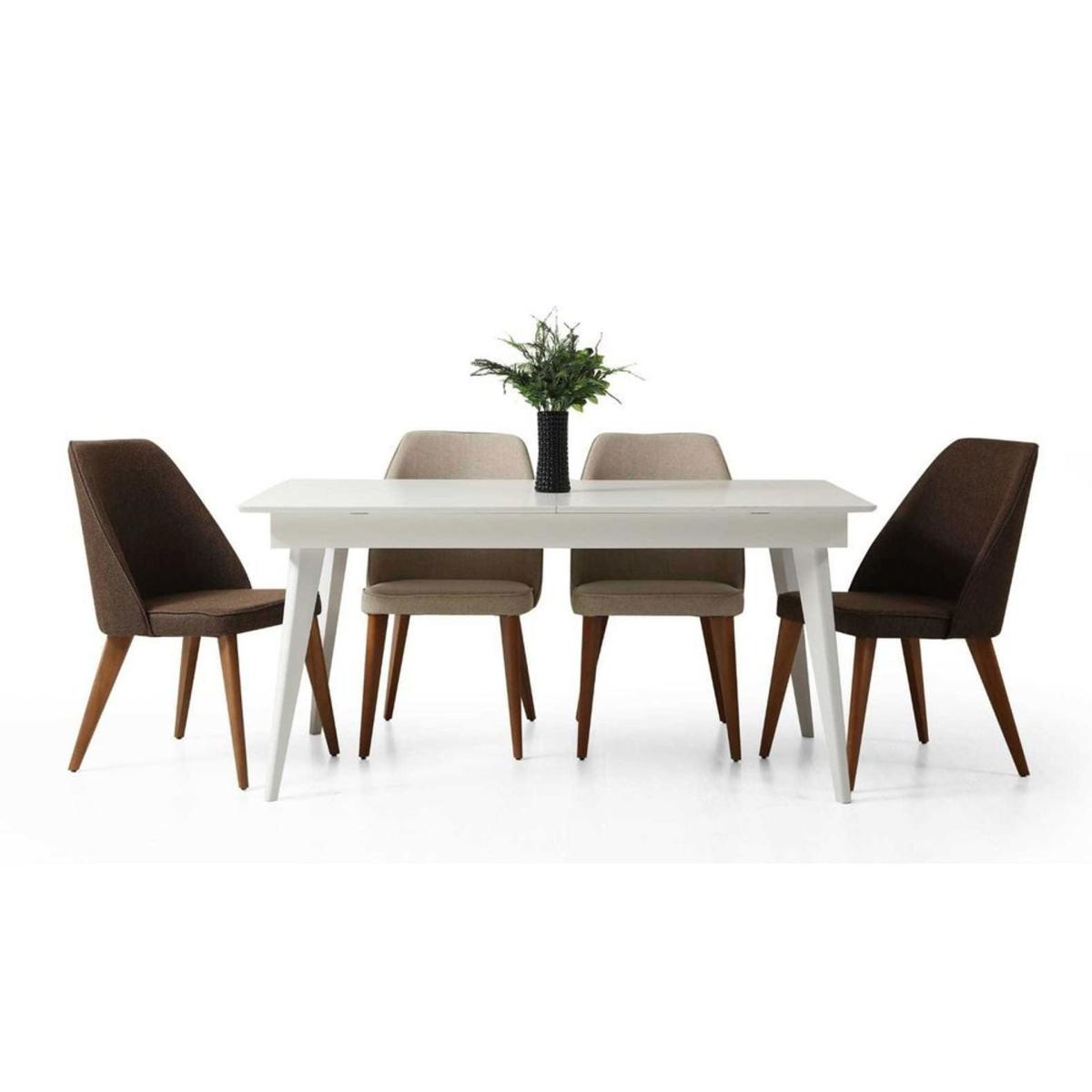 Texas 6-8 Seat Fixed Dining Table, White (High Gloss) – image 2