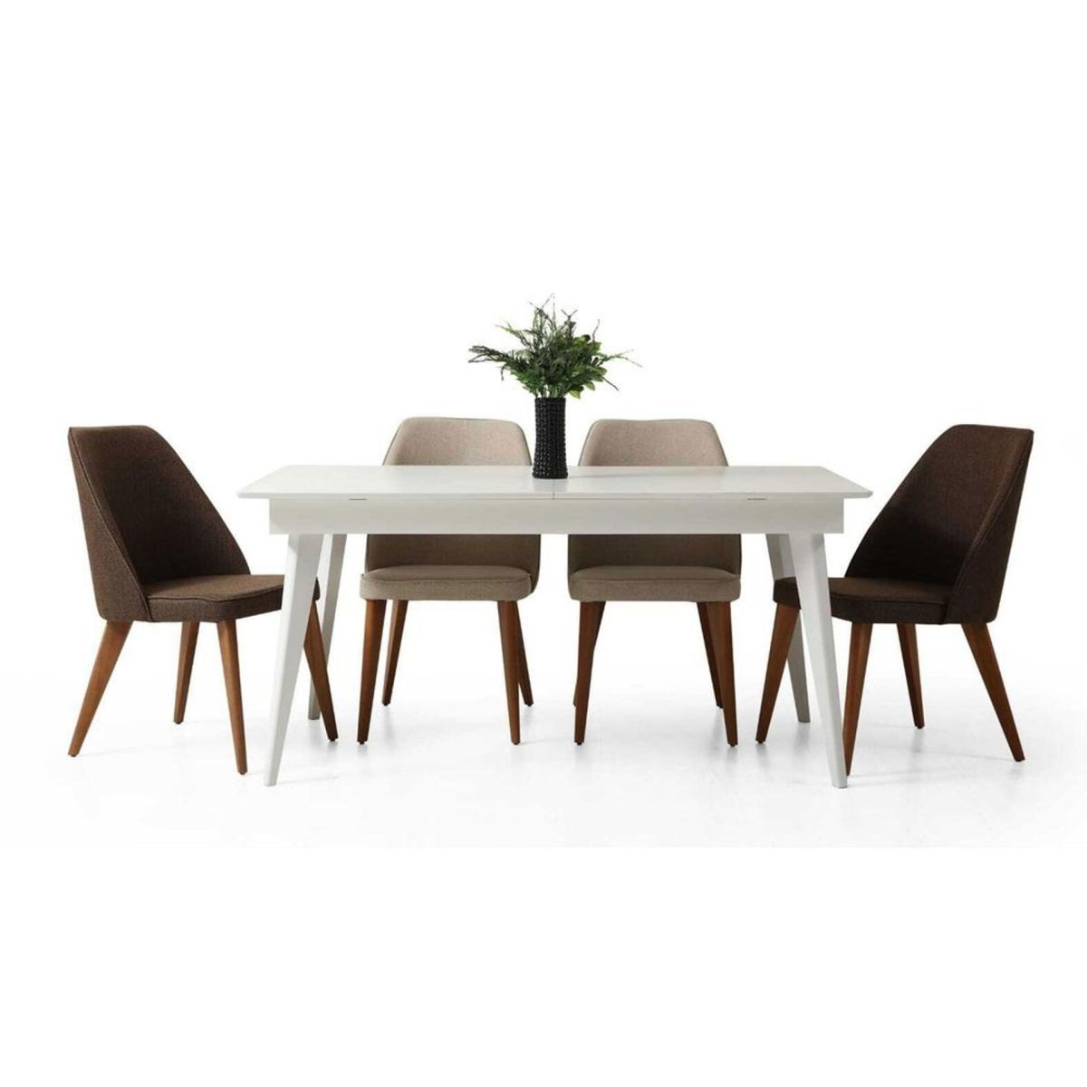 Texas 6-8 Seat Fixed Dining Table, White (High Gloss) – image 3