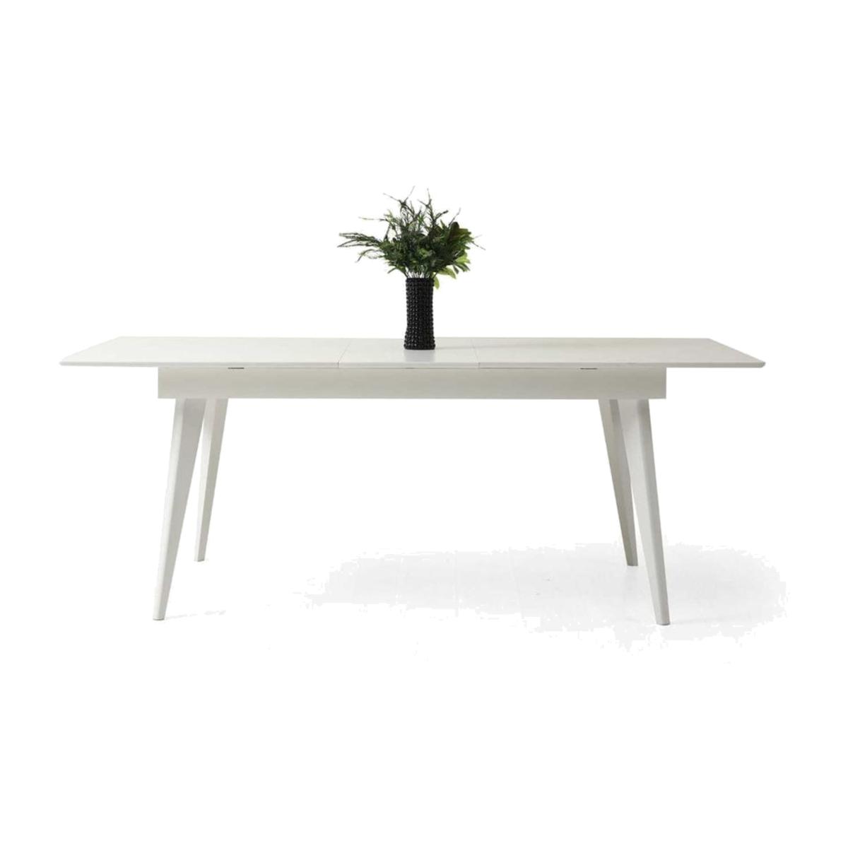 Texas 6-8 Seat Fixed Dining Table, White (High Gloss) – image 1