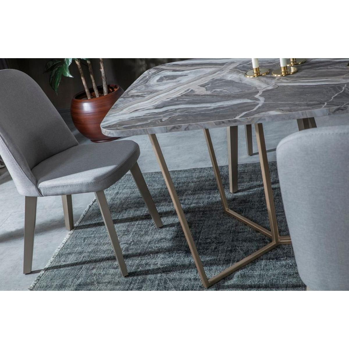 Loft Dining Table, Marble & Gold – image 5