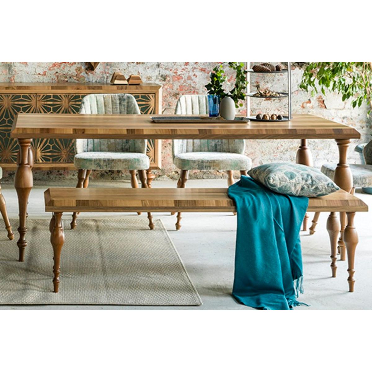 Maria 6-8 Seat Fixed Dining Table, Dark Wood – image 2
