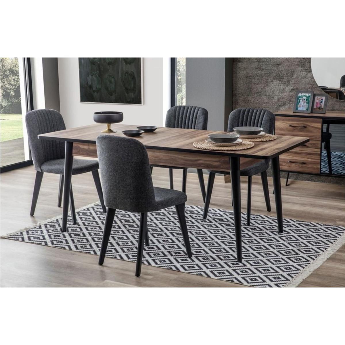 Sobo Extendable Dining Table, 90 x 160 cm, Dark Wood