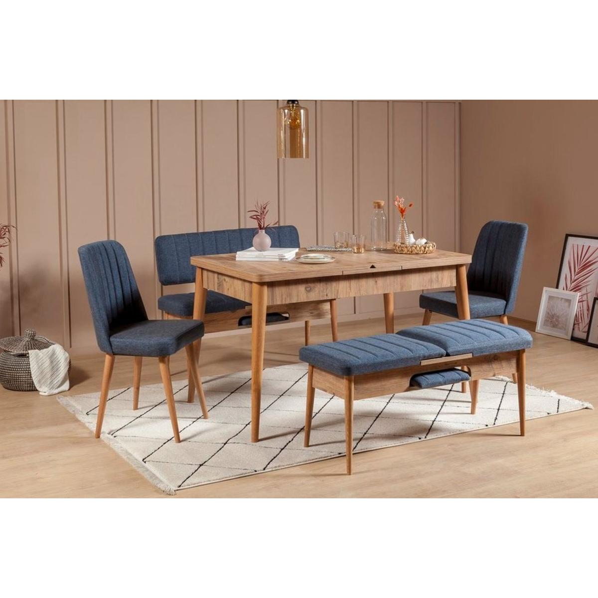 Vina 4-6 Seat Extendable Dining Table, Oak – image 2