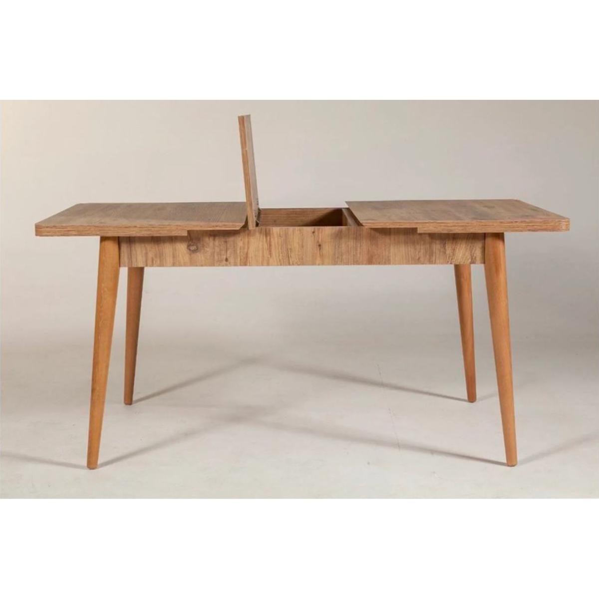 Vina 4-6 Seat Extendable Dining Table, Oak – image 5