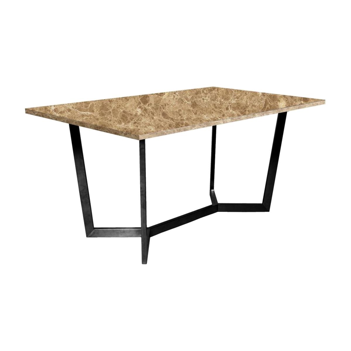 Navis 6-8 Seat Marble Fixed Dining Table, Natural & Black – image 1