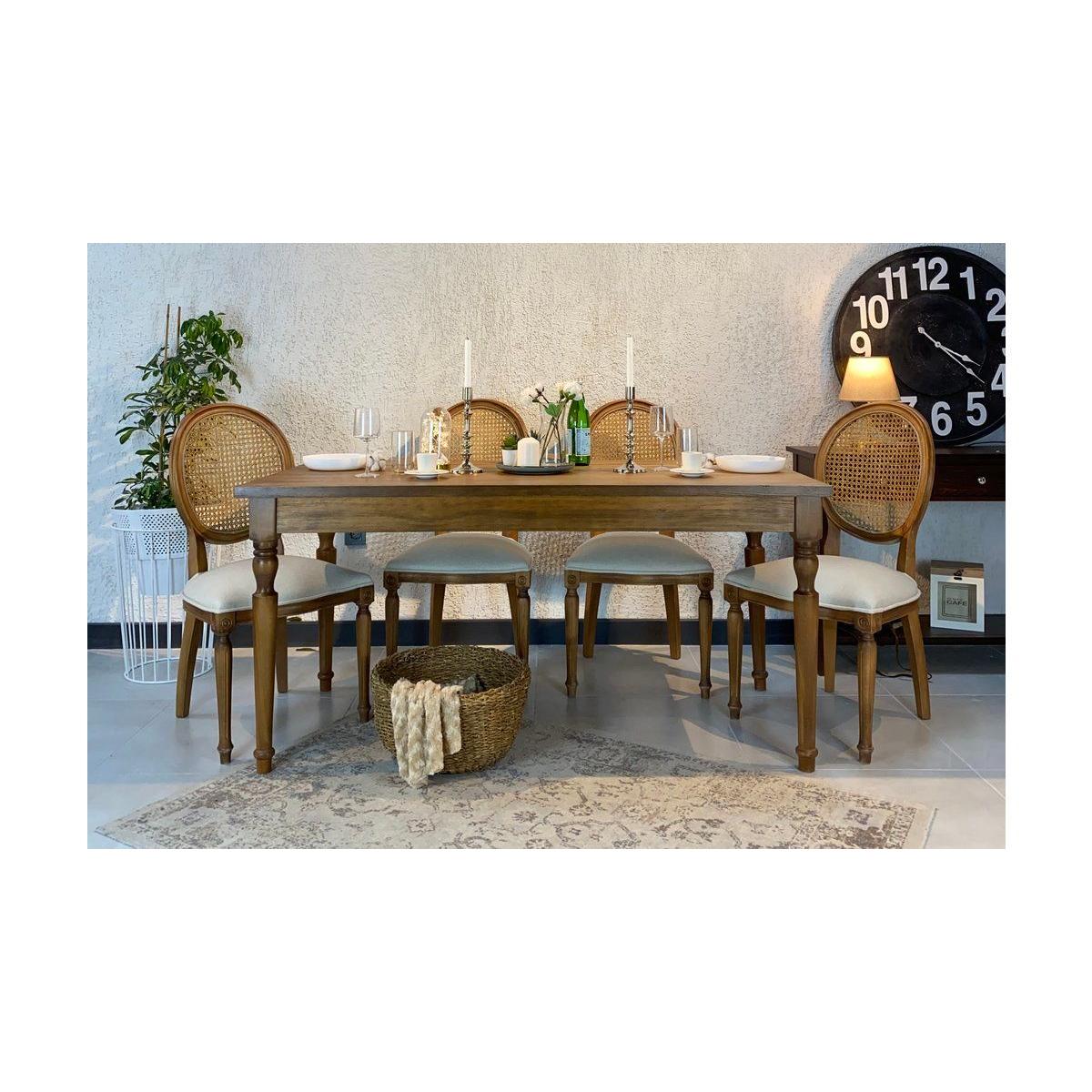 Orlando Fixed Dining Table, Walnut – image 1