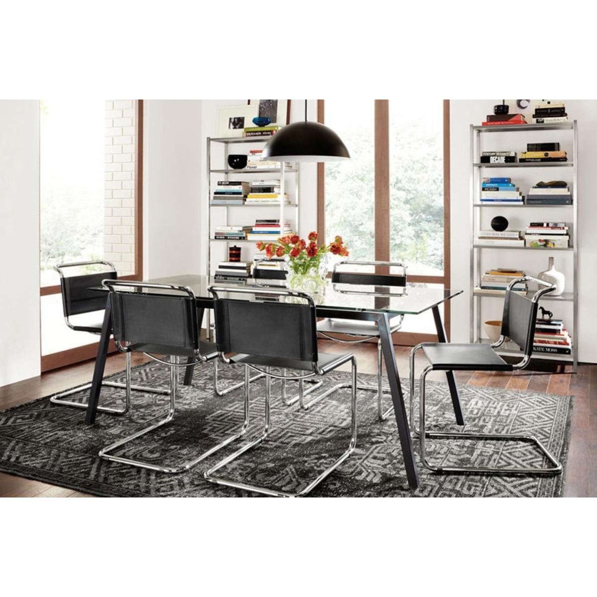 Zroft 4-6 Seat Glass Dining Table, Black – image 3