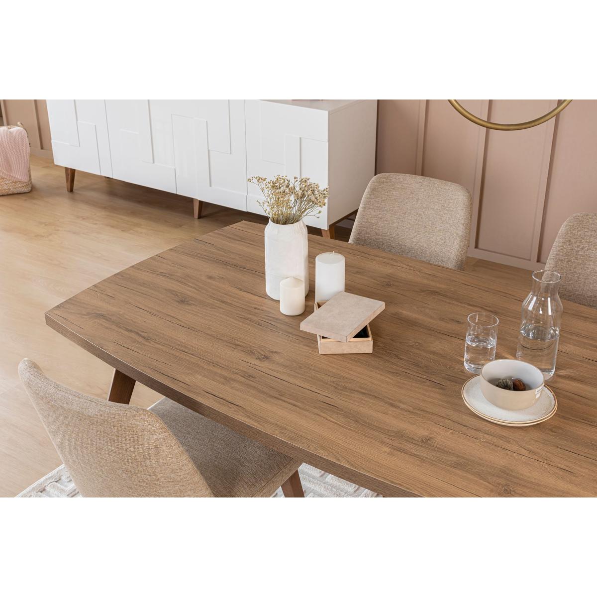Neo 6 Seat Fixed Dining Table, Beech Wood – image 5