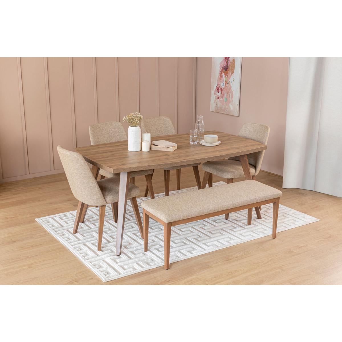 Neo 6 Seat Fixed Dining Table, Beech Wood – image 6
