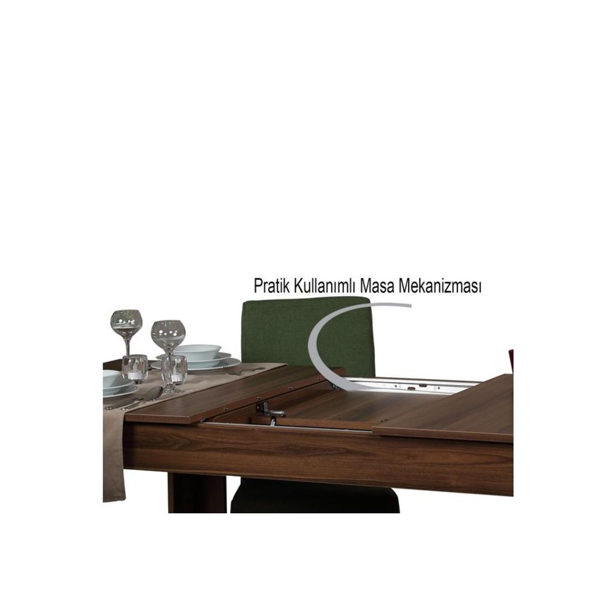 Bois 4-6 Seat Extendable Dining Table, Dark Wood – image 5