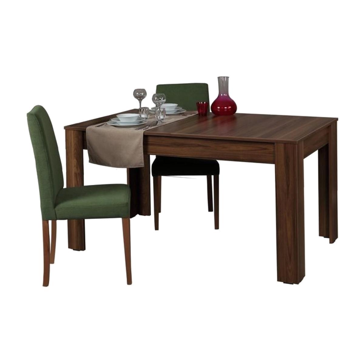 Bois 4-6 Seat Extendable Dining Table, Dark Wood – image 1